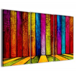 Quadro Poster Tela Multicolored Wooden 120x90 - 1