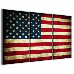 Quadro Poster Tela Old Usa Flag 120x90