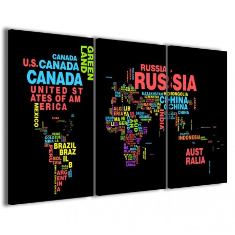 Quadro Poster Tela World Map 120x90 - 1