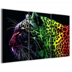 Quadro Poster Tela Fire Leopard 120x90 - 1