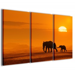 Quadro Poster Tela Group of Elephant II 120x90