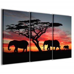 Quadro Poster Tela Group of Elephant 120x90 - 1