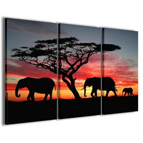 Quadro Poster Tela Group of Elephant 120x90 - 1