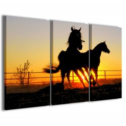 Quadro Poster Tela Horses 120x90