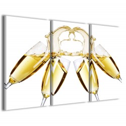 Quadro Poster Tela Champagne Composition 120x90