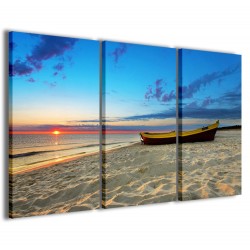 Quadro Poster Tela Boat on Sunset 120x90