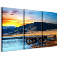 Quadro Poster Tela Horses Scenary 120x90