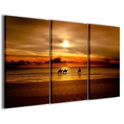 Quadro Poster Tela Horses Sunset 120x90