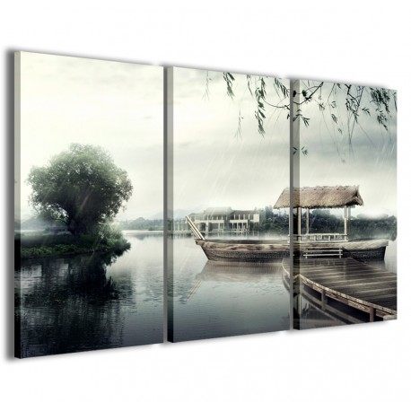 Quadro Poster Tela Rain In The Lake 120x90 - 1