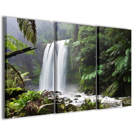 Quadro Poster Tela Waterfall In Forest 120x90 - 1