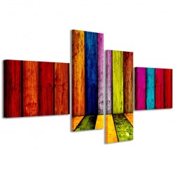 Quadro Poster Tela Multicolored Wooden 160x70 - 1