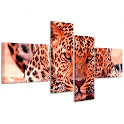 Quadro Poster Tela Leopard 160x70