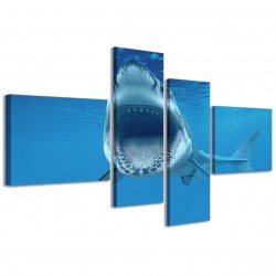 Quadro Poster Tela Shark 160x70