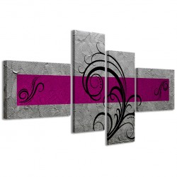 Quadro Poster Tela Abstract Essence Argento Fucsia 160x70