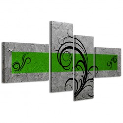 Quadro Poster Tela Abstract Essence Argento Verde 160x70