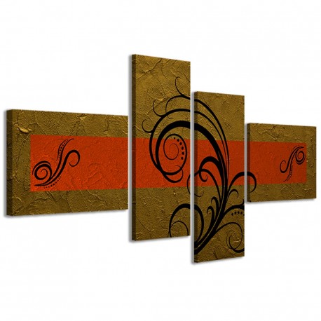 Quadro Poster Tela Abstract Essence Oro Arancione 160x70 - 1