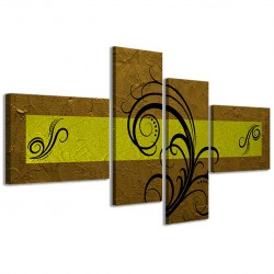 Quadro Poster Tela Abstract Essence Oro Giallo 160x70