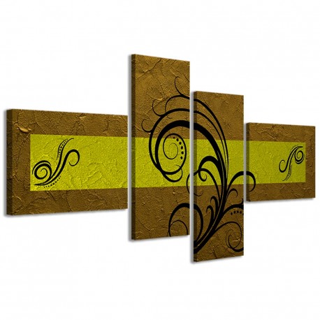 Quadro Poster Tela Abstract Essence Oro Giallo 160x70 - 1