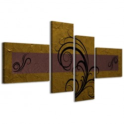 Quadro Poster Tela Abstract Essence Oro Marrone 160x70 - 1