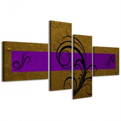 Quadro Poster Tela Abstract Essence Oro Viola 160x70