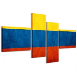 Quadro Poster Tela Colombia Flag 160x70