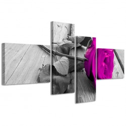 Quadro Poster Tela Violet Rose Wood 160x70