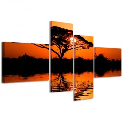 Quadro Poster Tela Beatiful African Sunrise Reflected 160x70