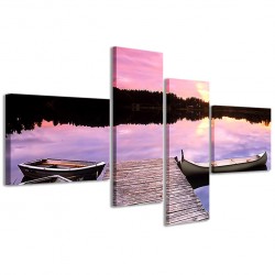 Quadro Poster Tela Boat on the Lake 160x70 - 1