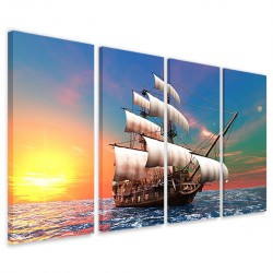 Quadro Poster Tela Sailing Sky Sunrise 160x90