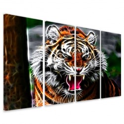 Quadro Poster Tela Digital Tiger