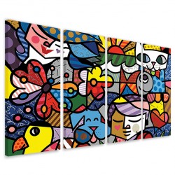 Quadro Poster Tela Abstract Colorful Art 160x90