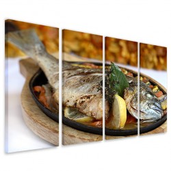 Quadro Poster Tela Piatto Pesce I 160x90