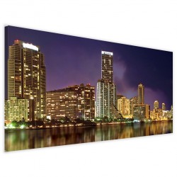 Quadro Poster Tela Miami Panoramic 40x90