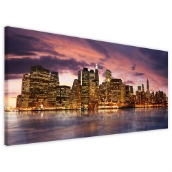 Quadro Poster Tela Panoramica New York Skyline 40x90