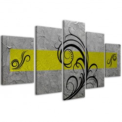 Quadro Poster Tela Abstract Essence Yellow / 037 200x90