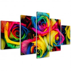 Quadro Poster Tela Rainbow Rose / 078 200x90
