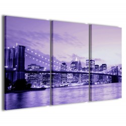 Quadro Poster Tela Blue Night Manhattan 120x90