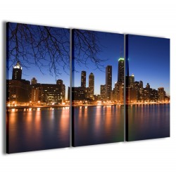 Quadro Poster Tela Chicago by Night 120x90 - 1