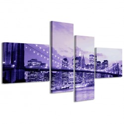 Quadro Poster Tela Blue Night Manhattan 160x70