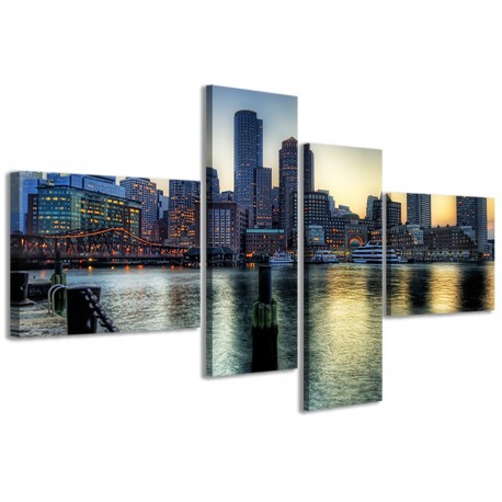 Quadro Poster Tela Boston City II 160x70 - 1