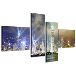 Quadro Poster Tela City Bright Lights 160x70