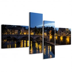 Quadro Poster Tela Tramonto sul Tevere 160x70