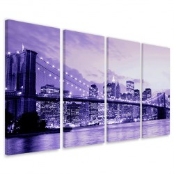 Quadro Poster Tela Blue Night Manhattan 160x90