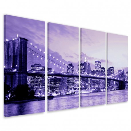 Quadro Poster Tela Blue Night Manhattan 160x90 - 1