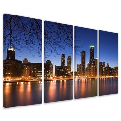 Quadro Poster Tela Chicago by Night 160x90