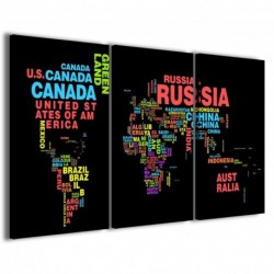 Quadro Poster Tela World Map 100x70