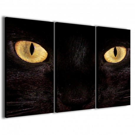 Quadro Poster Tela Black Cat 100x70 - 1